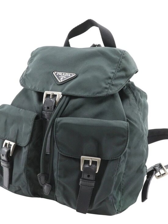 PRADA Backpack Daypack Green Nylon Women main image 8